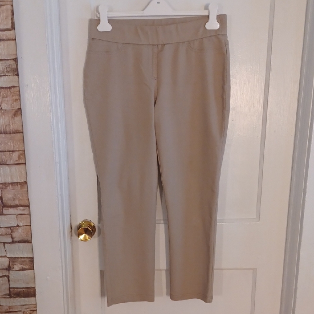 Women's Tan Pants Pull On Stretch Size 10P